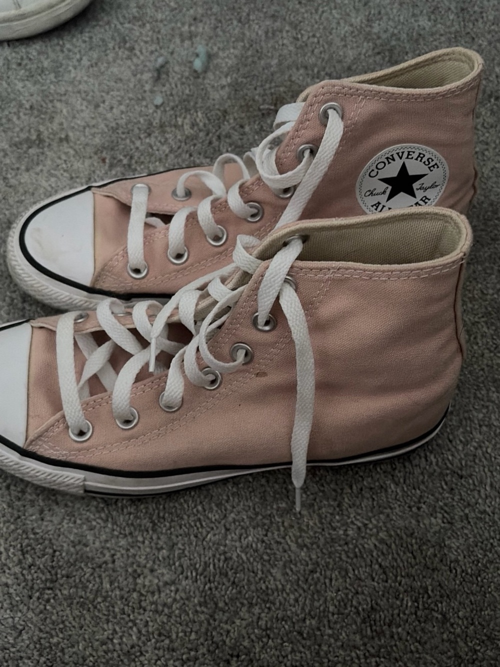 Converse High-Top Sneakers — Pale Pink Canvas